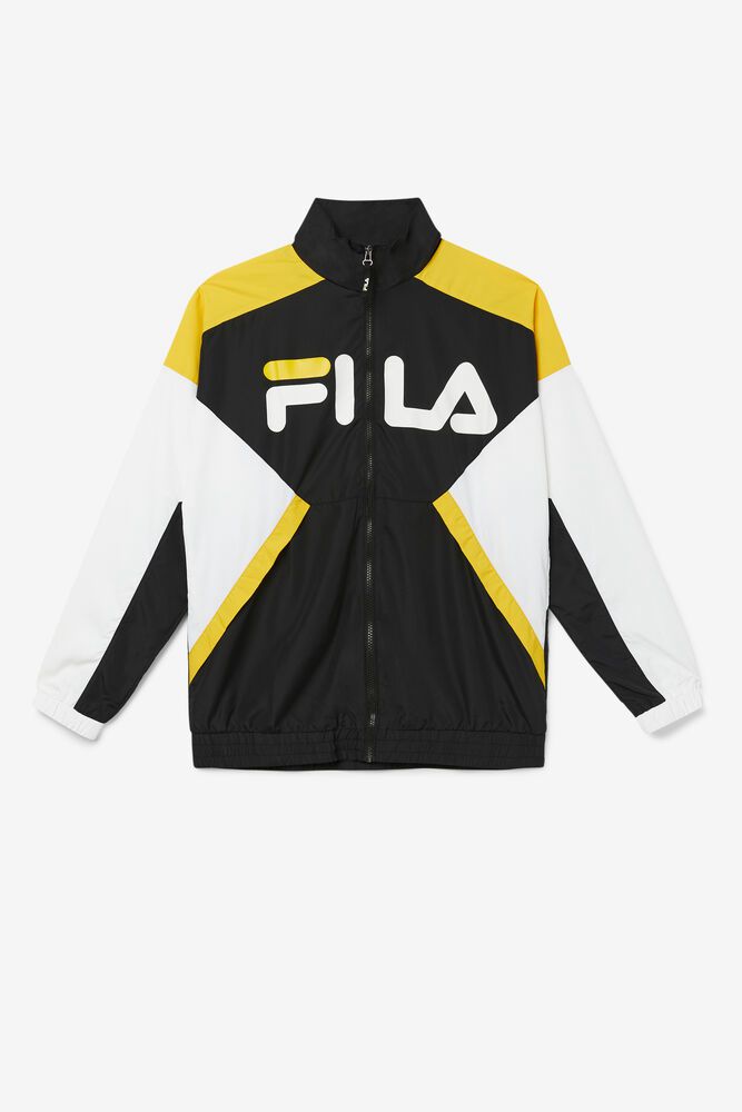 Fila Jacket Mens Black/White Oliviero Wind - Ireland 13970-WYMT